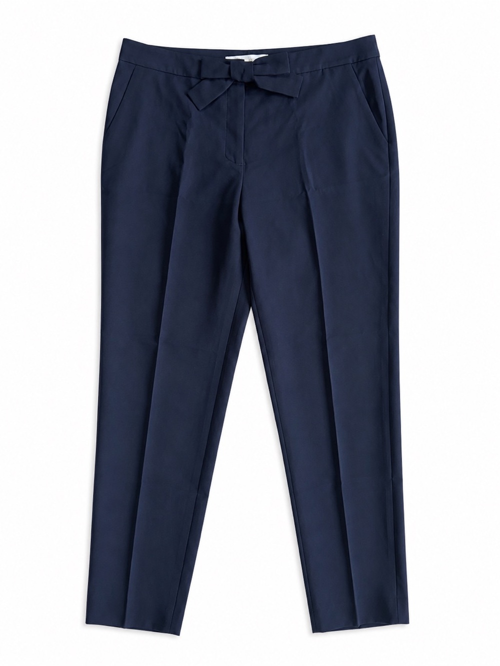 Talbots Bow Waist Ankle Pants Slim Career Dress Pants Navy Size 12